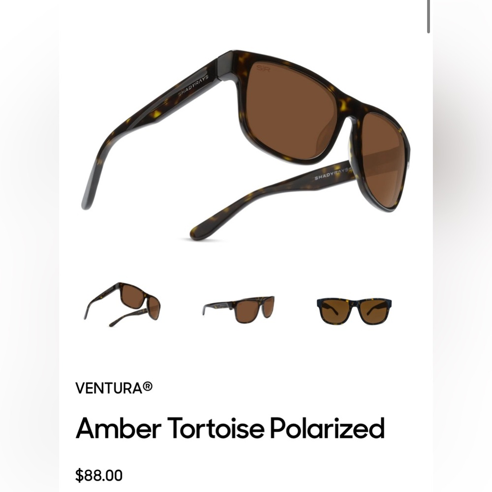 Shady Rays VENTURA Amber Tortoise Polarized Sunglasses